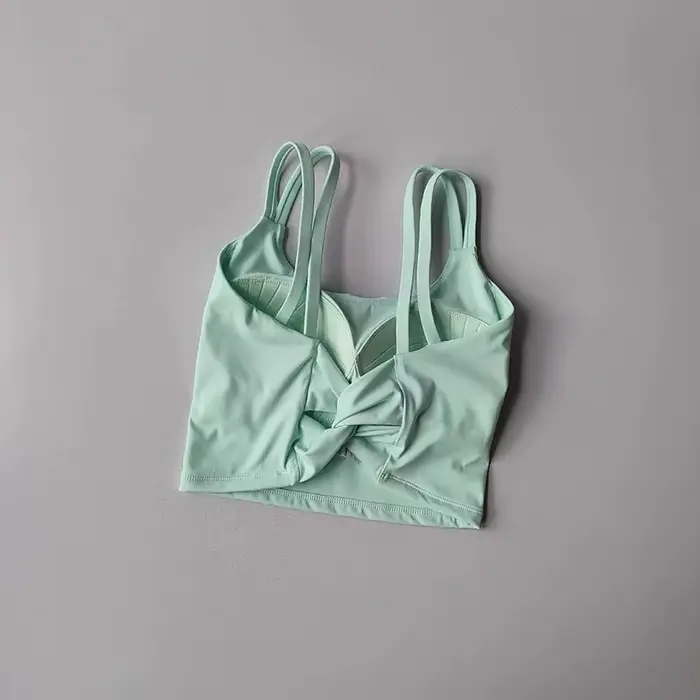 Dámska integrovaná športová podprsenka, ideálna pre jogu, beh a fitness, so sexy chrbtom, pohodlná na leto, štýl tielko