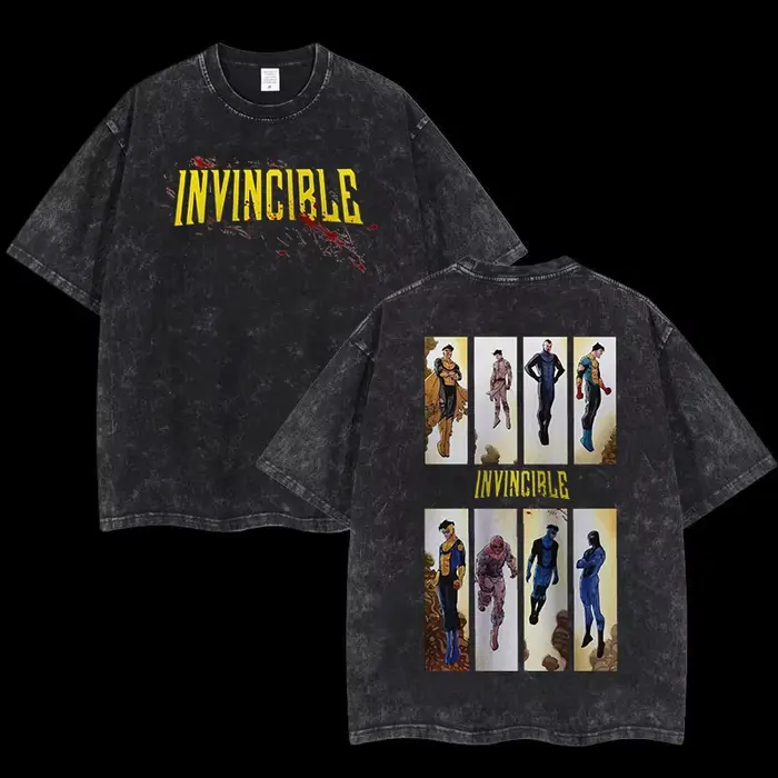 T-shirt Anime Invincible tendance, unisexe, grande taille, pour les couples, vêtements originaux, à 