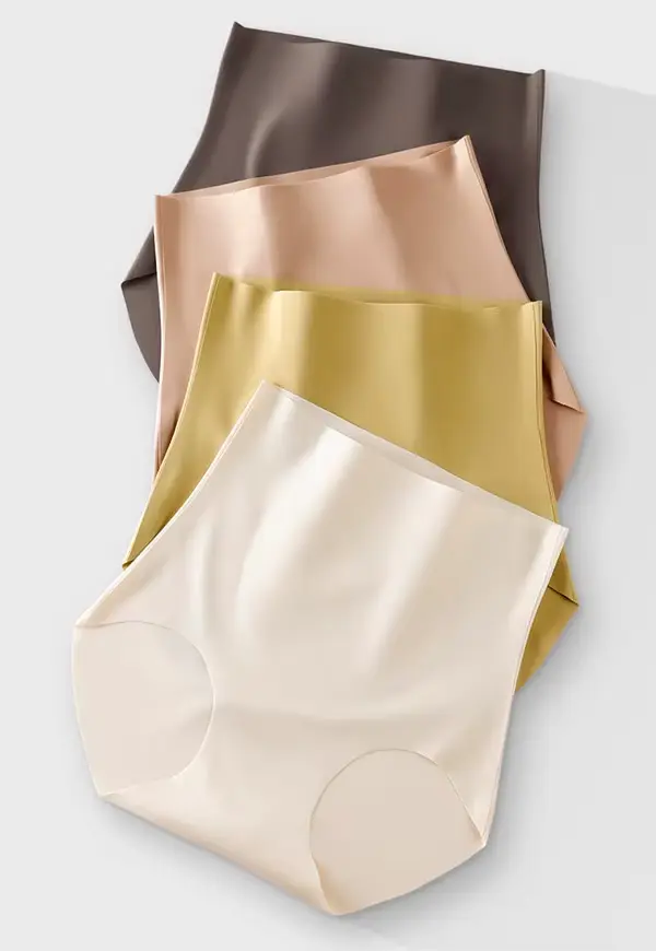 Culottes sans couture pour femmes en soie glacée japonaise, taille haute, antibactériennes, contrôle du ventre, culottes élégantes et sophistiquées pour occasions spéciales