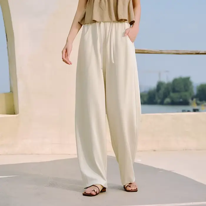 Pantalon décontracté femme Semir à texture à carreaux, coupe ample, style sabre, nouvelle collection