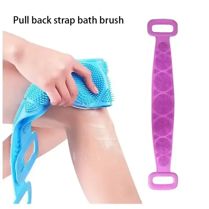Späť silikónové kúpeľové kefy, huba bielizeň, čistička, späť trenie, masáž, sprchovací opasok, čistiace kefy na kožu, dúha