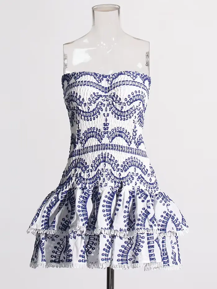 TWOTWINSTYLE Patchwork plis robes décontractées pour les femmes sans bretelles sans manches taille h
