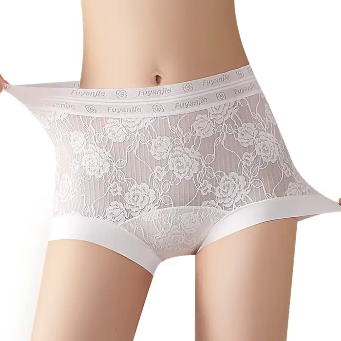 Dámske žakárové nohavičky, priedušné, sexy, mäkké, boxerky s vysokým pasom, pohodlné, ľahké, spodná bielizeň čipka, intímne spodná bielizeň