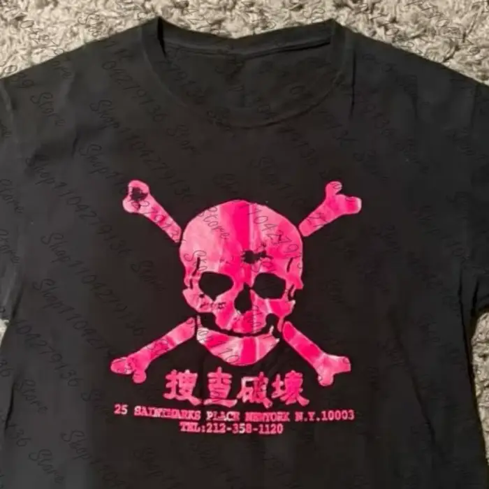 Dámske tričko Vintage Y2K 2000s Anime Milé Neformálne Potlač Emo Streetwear Gotické Harajuku Estetické Grafické