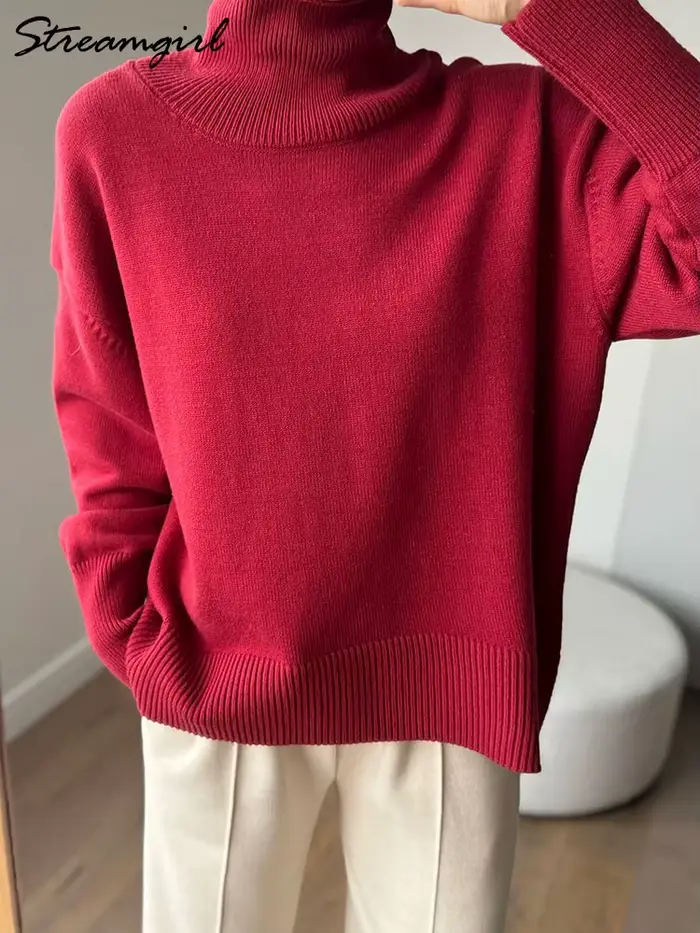 Voľný viskózový sveter s rolákom pre ženy jesenná zimná elegancia moderné príležitostné pohodlie špeciálne príležitosti