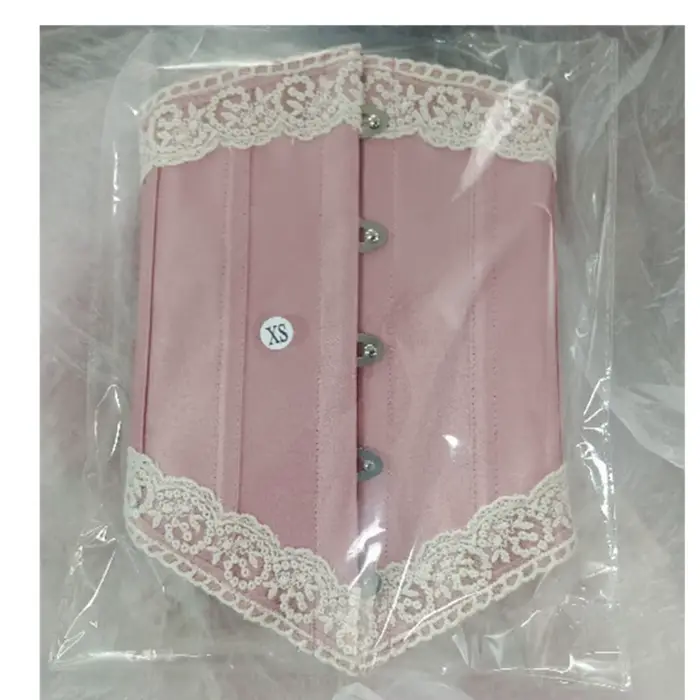 Ružový korzet pod bustou pre ženy, vykostené čipky, francúzsky štýl Lolita bodice, Vintage Bustier, svadobné kostýmy