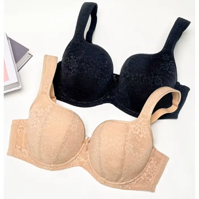 Soutien-gorge push-up en dentelle pour femmes couvrance totale confortable anti-affaissement bretelles larges broderie avec armatures occassions spéciales quotidiennes