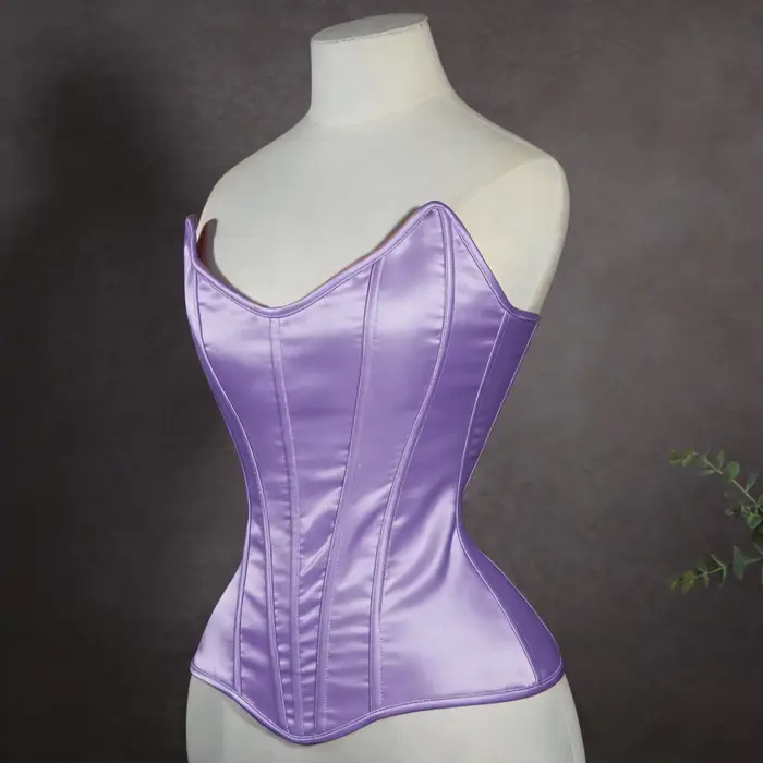 Fancy bustier korzet pre ženu, s šnúrkami, s veľrybami, v saténe, na svadbu, zoštíhľujúci pás, push-up efekt, na javisku