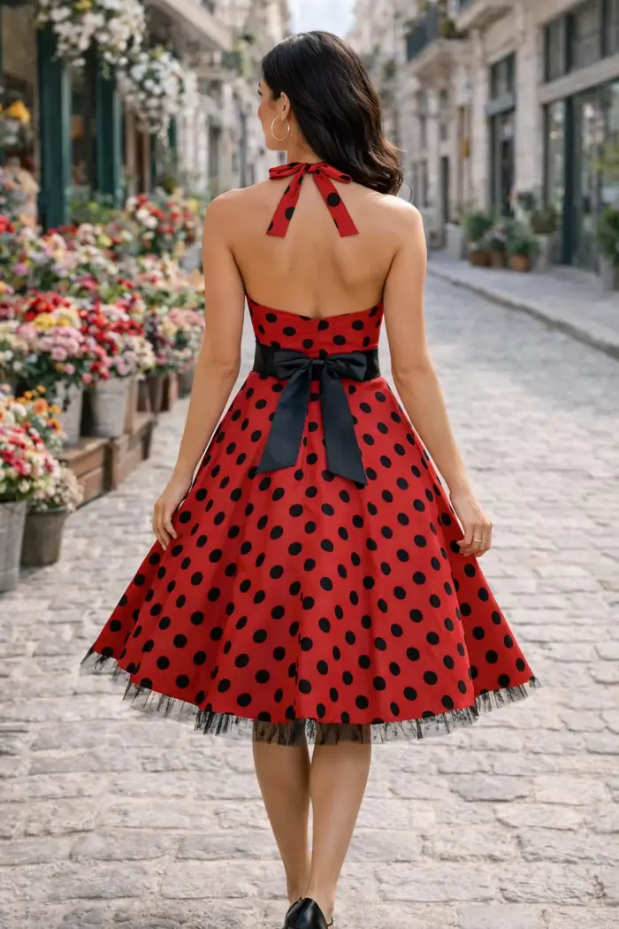 Dámske vintage šaty v štýle Hepburn