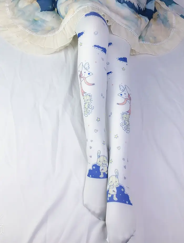 Collants Lolita doux pour fille, bas College, fausses chaussettes, mère Cos