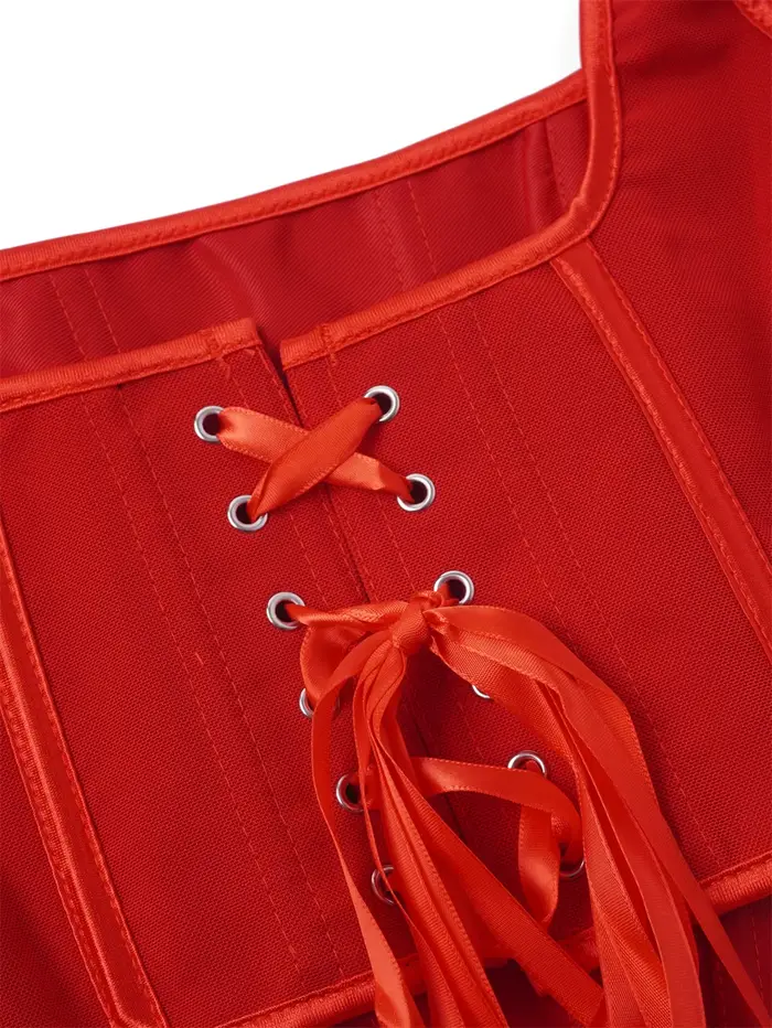 Sexi ženský korzetový tielkový elegantný červený ramienkový bustier kultúrny top Camis Vintage gotický šnurovaný Korsett Corselet Lingerie