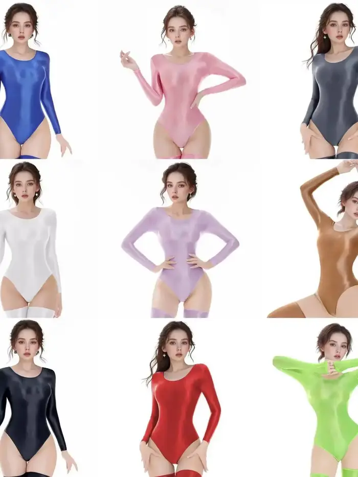 Nové veľké veľkosti Sexy jednofarebné body pre ženy lesklé a hladké