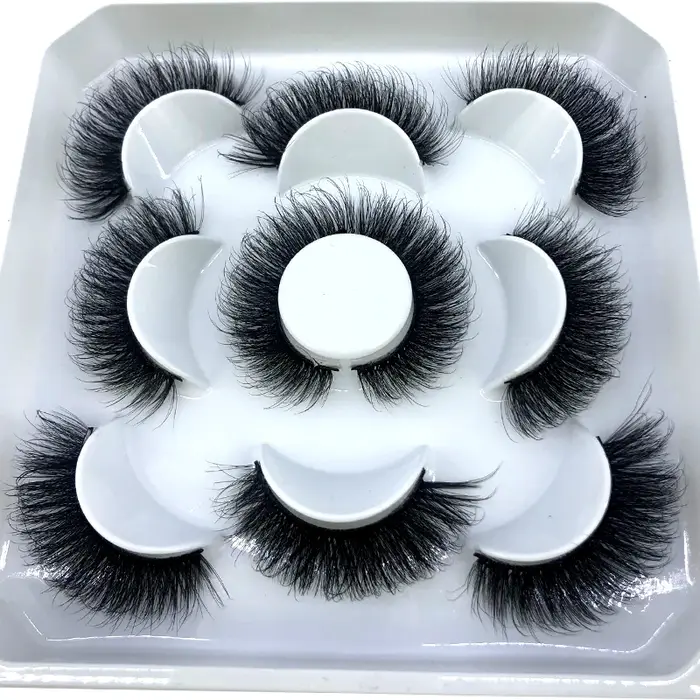 5 párov nadýchaných mihalníc 8-25mm 3D dlhé a husté prírodné umelé mihalnice z norkovej srsti veľkoobchod predajca make-up riasy