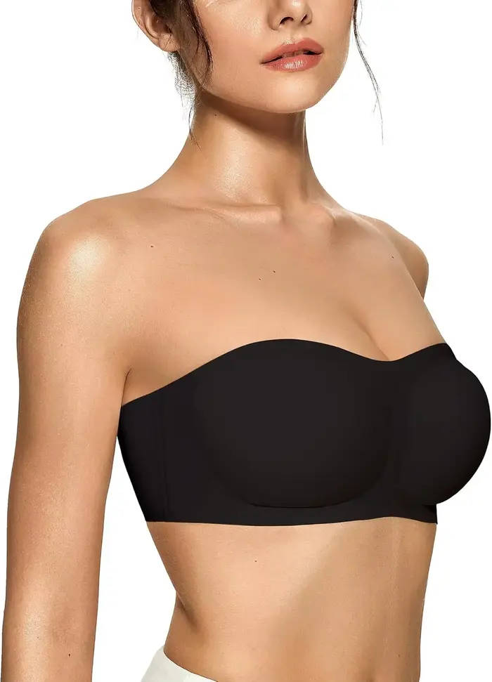 Soutien-gorge bandeau push-up sans bretelles, antidérapant, sans armatures, rembourré, sans coutures