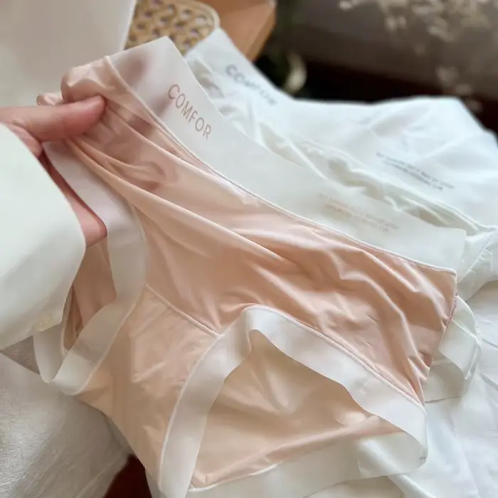 Dámske nohavičky Sexy ľadový hodváb bezšvové rýchloschnúce jednofarebné pohodlné spodné prádlo Cool Lingeri