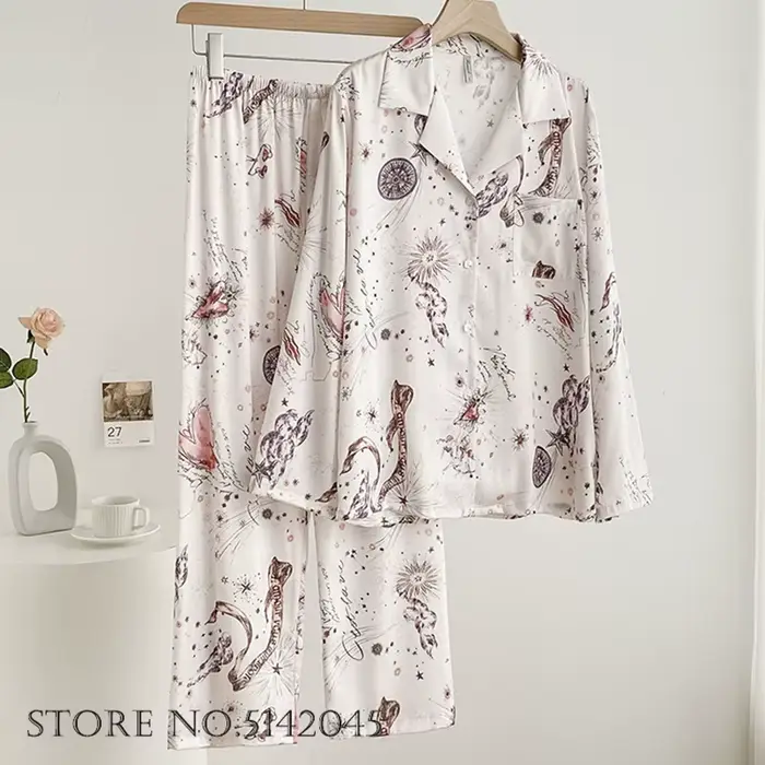 Ensemble pyjama 2 pièces pour femme, tenue d'intérieur printemps-été, nouvelle collection, vêtement 