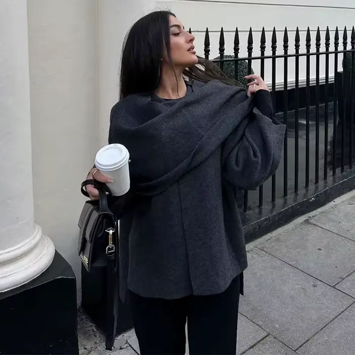 MUJER plyšové zimné kabáty pre ženy asymetrická šálka Polosezónna bunda pre