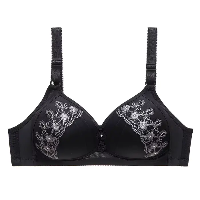 Soutien-gorge de Style gilet transfrontalier pour femmes d'âge moyen et âgées, sous-vêtements froncés confortables sans fil en Poly dentelle