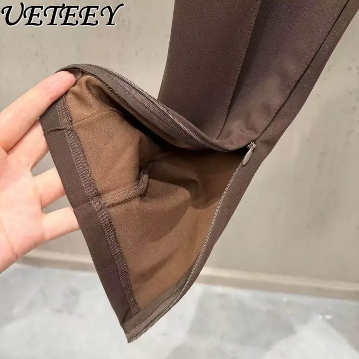 Nouveau pantalon décontracté noir taille haute amincissant pour femme, collection Printemps 2026, av