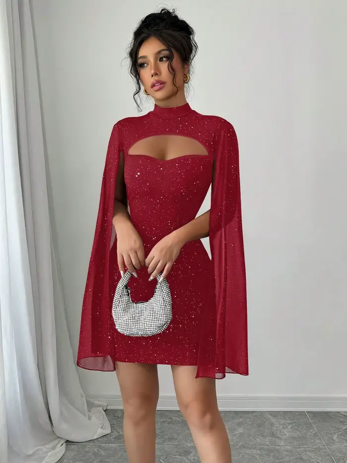 Dámske mini šaty s golierom Cape