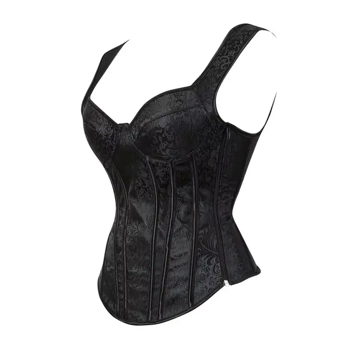 Dámske korzety kvetinové výšivky Vintage korzet popruh Bustier Jacquard zips korzet push up Korsett čipka bustiers strana kostým
