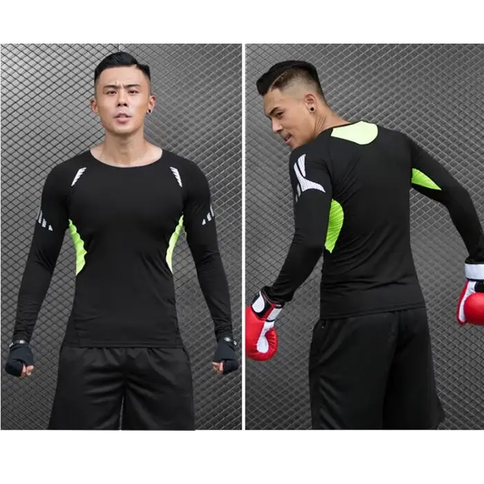 Ensemble de sous-vêtements thermiques d'hiver pour hommes, compression, fitness, sourire, sport, pre