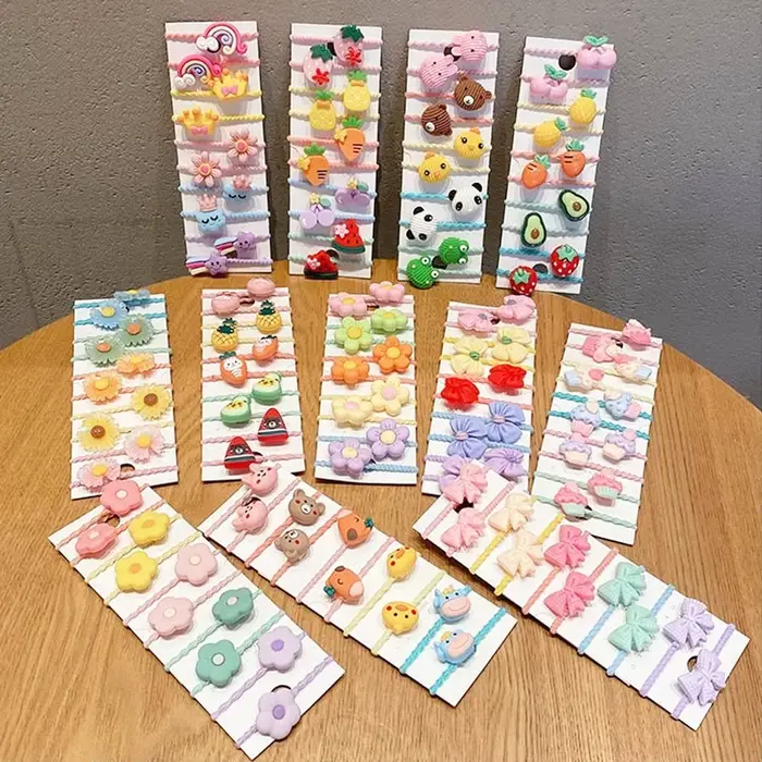 Bande de caoutchouc mignonne de dessin animé, accessoires pour cheveux pour petites filles, paquet d