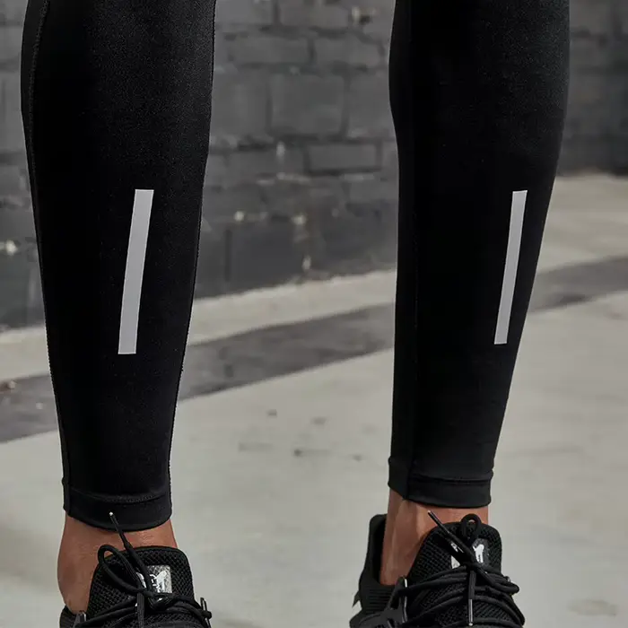 VANSYDICAL pantalons de Compression hommes collants de course avec rayé réfléchissant basket-ball Le