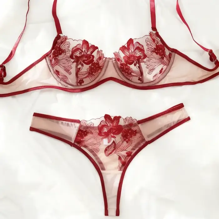Élégant noir Sexy nuisette à armatures soutien-gorge ensemble de sous-vêtements fête Club nuit femmes Chef ultra-mince ensemble de sous-vêtements