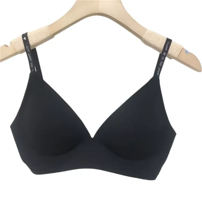 Soutien-gorge triangle sans armatures pour femme, sous-vêtement invisible, bretelles à lettres, bral