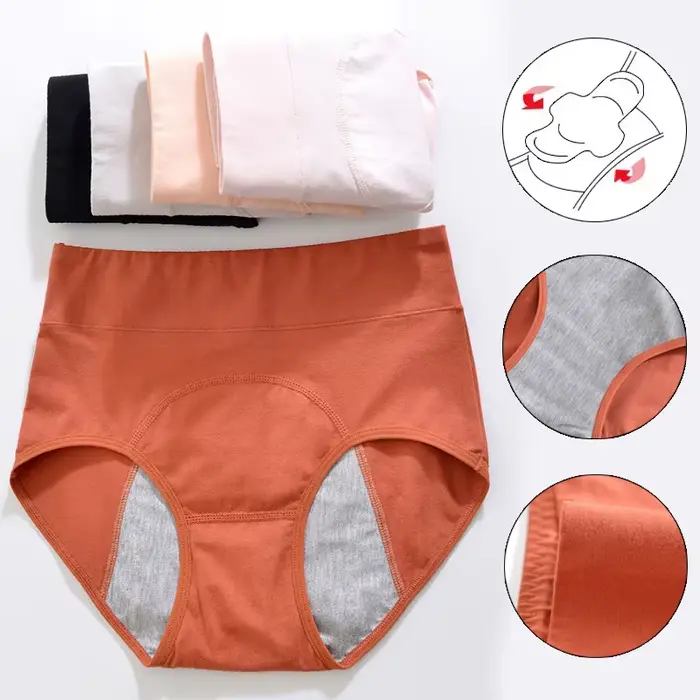 nohavičky menštruačné bavlna a polyester vysoký pás bez dekorácie pre ženy špeciálne príležitosti bezkonkurenčnú ochranu