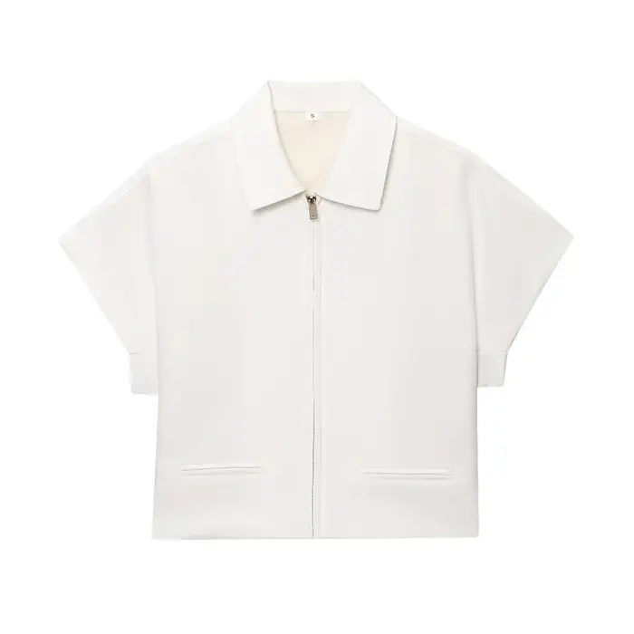 MUJER Veste courte femme manches courtes vestes universitaire pour femme été fermeture éclair nouvea