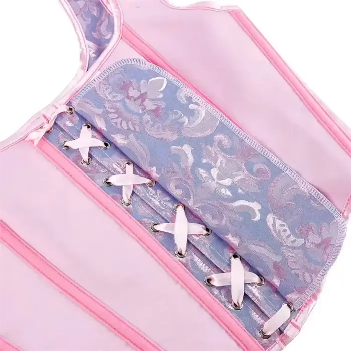 Ročník Jacquard čipka overbust korzet vysoké krátke ženy gotické bustier vesta viktoriánska móda tank telo Shaper korzet
