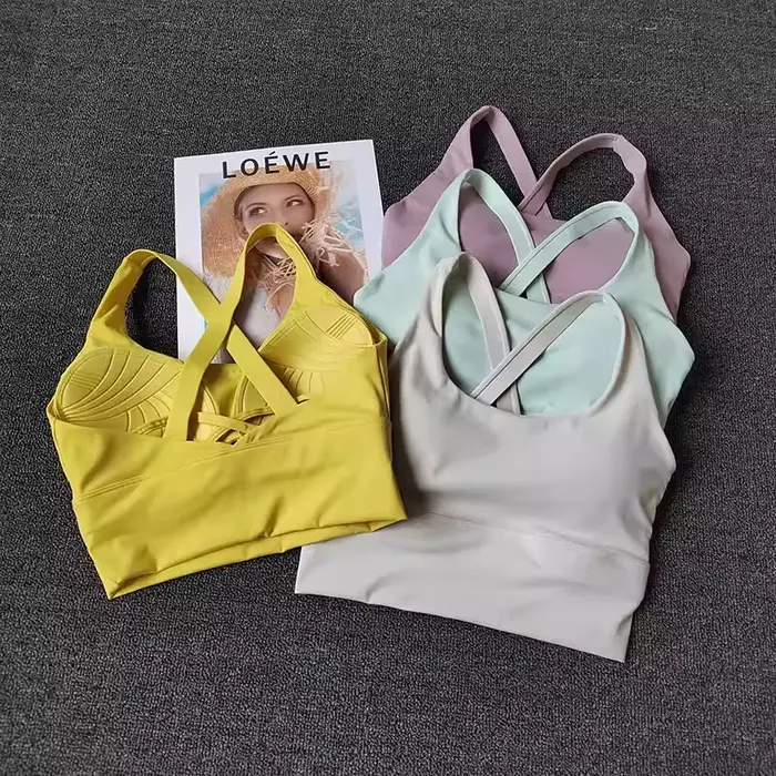 Dámska športová podprsenka s pevnými pohármi, backless tréningové tielko na beh, fitness, jogu a skákanie cez švihadlo