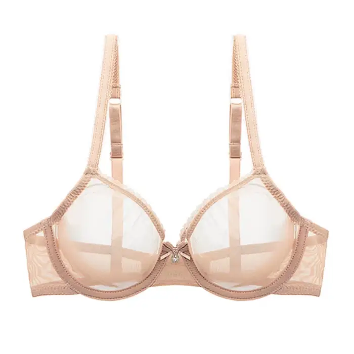 Sexy podprsenka v tenkých nylonových štvrtiach s výstužami pre ženy elegancia a minimalizácia špeciálnych príležitostí