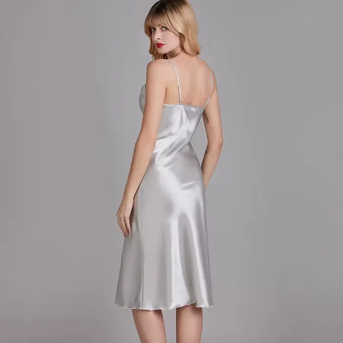 Silky saténová nočná košeľa pre ženy, špagety popruhy, letné nočné oblečenie, biele nočné oblečenie, span šaty pre domácnosť, InDispensSpodné prádlo, nové