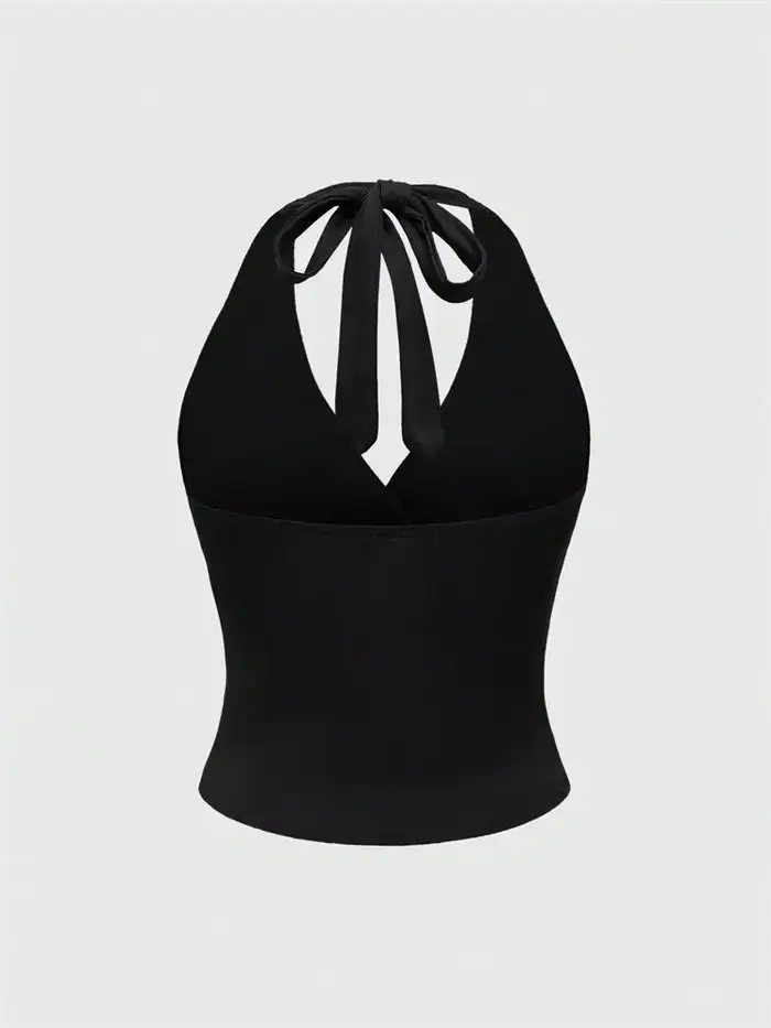Top krátky chrbát V-neck leopard pre ženy sexy štýl a klub letné junior pletené polyester elastan