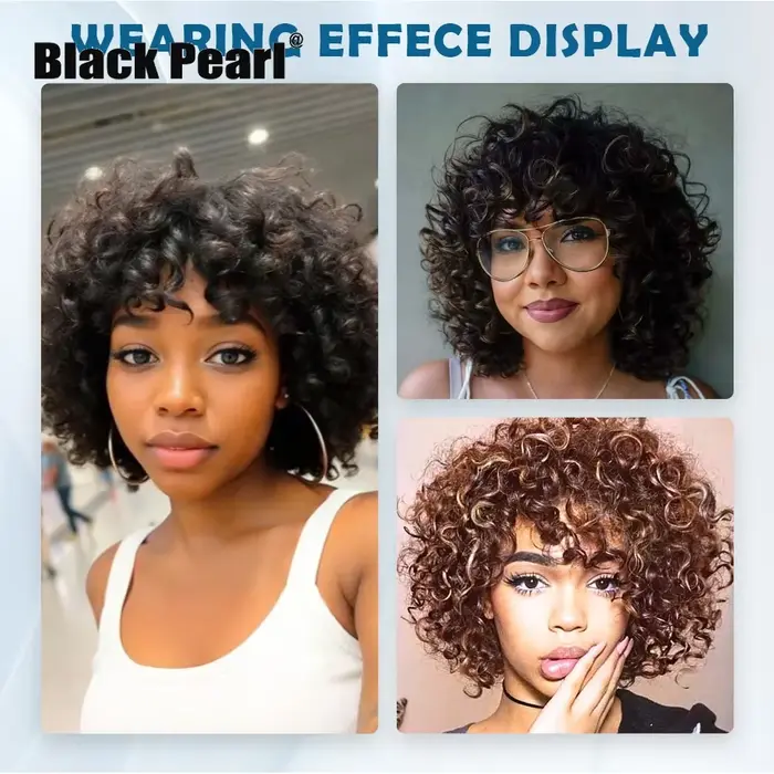 Cheveux Brésiliens Naturels Pixie Bob Style Africain Pour Femmes Occasions Spéciales Coiffure Chic