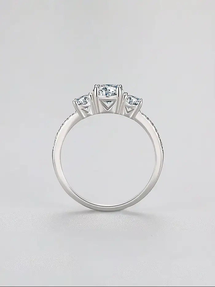 Bague ronde en argent Sterling 925 pour femmes, classique, mode, Zircon 0,5 ct, anniversaire, fiança