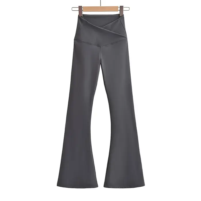 Legging évasé noir pour femme, pantalon de yoga, style streetwear décontracté, tenue résistante, aut