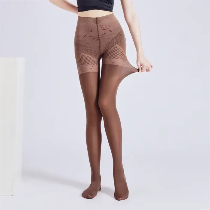 Collants façonnants grande taille pour femmes, collants brillants taille haute, contrôle du ventre, effet de levage