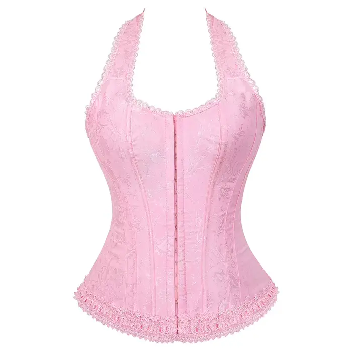 Corsets pour femmes Corset victorien avec bretelles grande taille Vintage Jacquard Corset Bustier Li