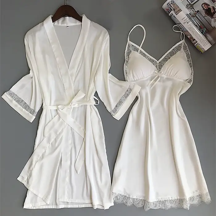 Pyjama en satin de soie pour femmes ensemble de robes élégant et sexy vêtements de nuit pour occasions spéciales nuit de noces soirée lingerie Saint Valentin