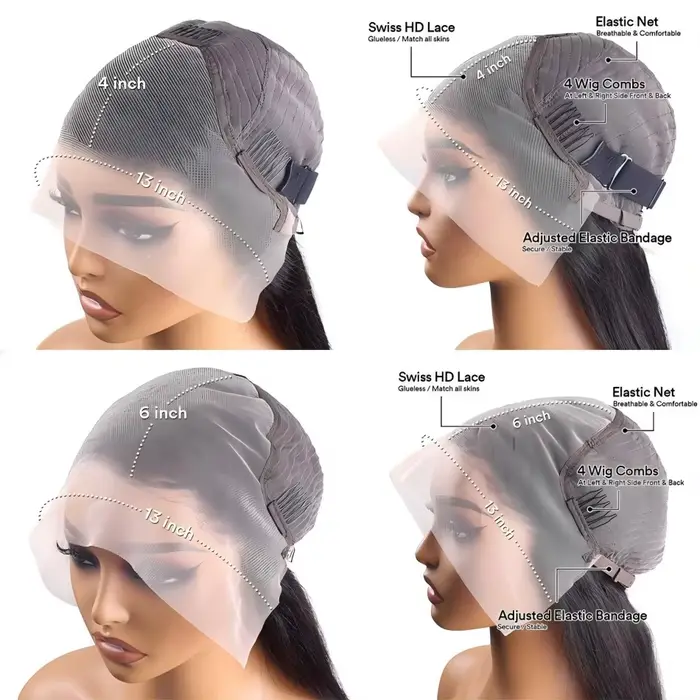 Perruque en cheveux humains Parochňa avec texture vague profonde, prête à porter, adaptable à toutes les occasions et entretien facile pour femmes