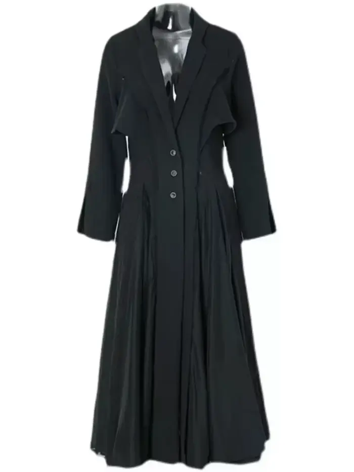 Manteau en lin Lautaro jeseň Dlhý tenký strih splývavý a rozšírený élégant pour femmes toutes saisons