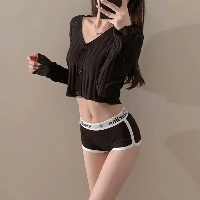 Culotte de sport en coton pour femmes, sous-vêtements féminins, taille moyenne, sous-vêtements confortables, pantalons de sécurité pour femmes