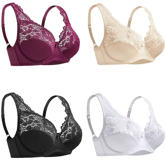Sexy Plus veľkosť kvetinová čipka podprsenka pre ženy špeciálne príležitosti spodná bielizeň jemné spodné prádlo žena elegancia a zmyselnosť