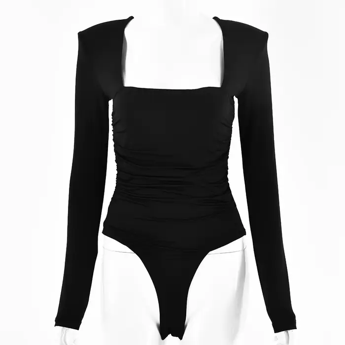 Dámske body z jemného polyesteru s dlhými rukávmi a širokými sukňami pre jeseň-zima ležérny a elegantný štýl