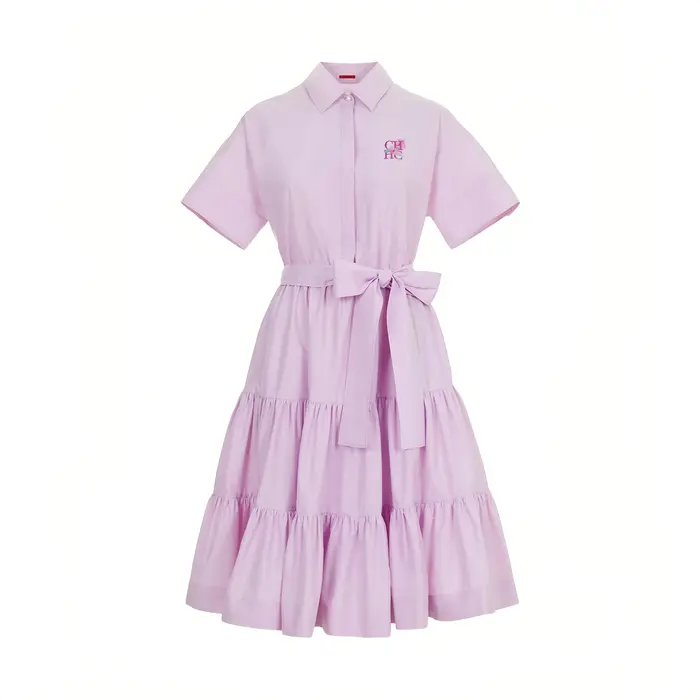 CHCH robe femme nouveau col rose brodé tenue décontracté pour femme Simple fête d'affaires