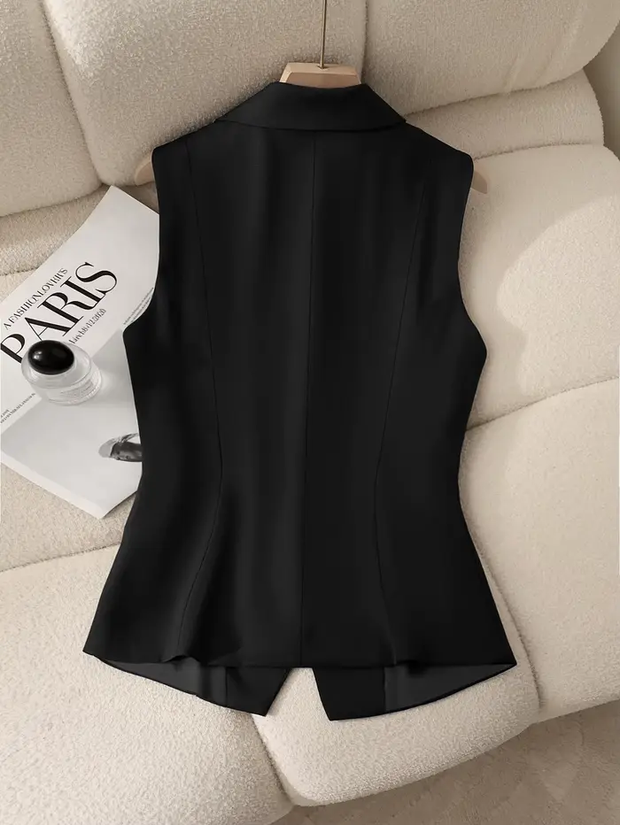 Gilet de costume pour femmes, gilet formel, coupe cintrée, veste Blazer sans manches pour le bureau,